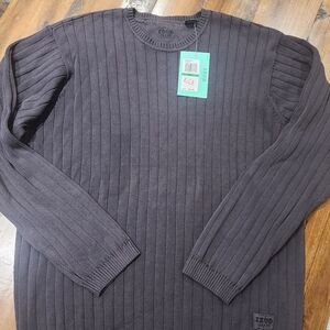 Izod Jeans Black Heavy Ribbed Knit Long Sleeve Cotton Sweater Mens Size Large